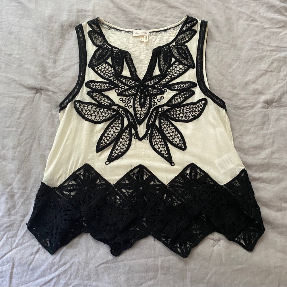 Anthro Meadow Rue Sleeveless Patterned Top